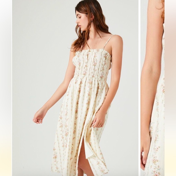 Floral Print Smocked Midi Dress - Picture 5 of 5